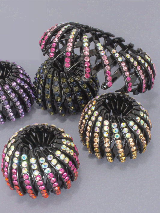Kit com 5 prendedores Lasery Hair Pin cristal para coques fáceis